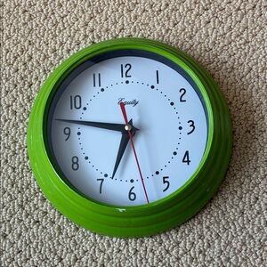 Green Wall Clock - Vibrant Green Frame